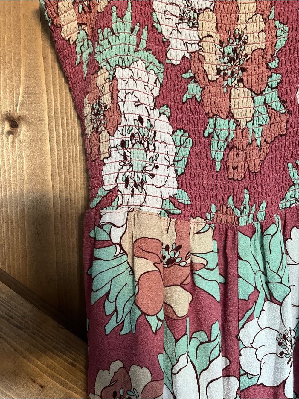 ARITZIA WILFRED Chianti Jumpsuit Wrm Sna Rd/Subtle Mint Floral Rose Large - Picture 5 of 6